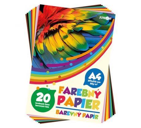 Zložka farebného papiera A4 20 listov 80g