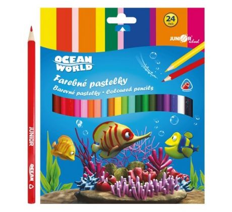 Pastelky Ocean World trojhranné 24 ks