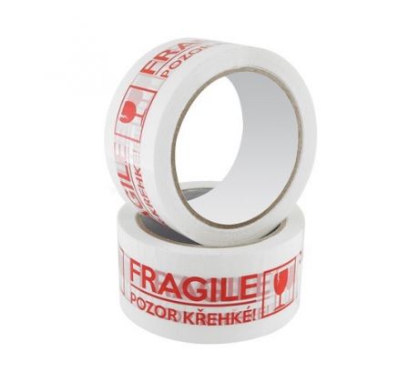 Lepiaca páska nehlučná s potlačou Fragile/Krehké, 48 mm x 66 m