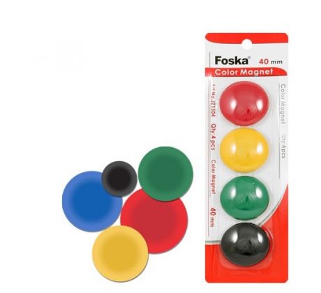 FOSKA Magnetky - farebné, 40 mm/4 ks