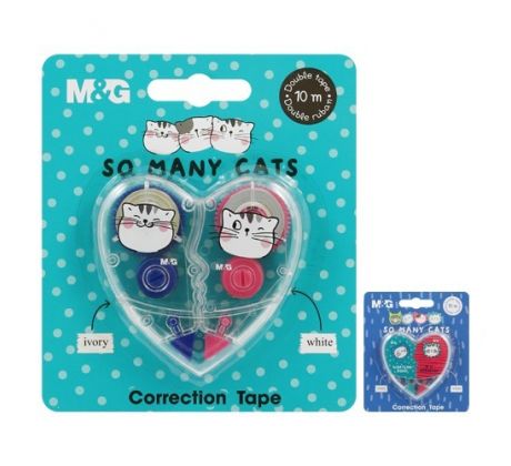 Korektor páska M&G So Many Cats! /5 mm x 10 m/, sada 2 ks