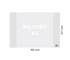 Obal na zošit A5 PVC 306x217 mm, hrubý/transparentný, 1 ks