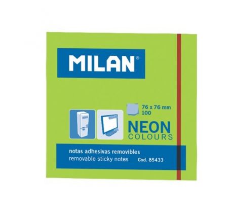 Blok lep MILAN NEON 76 x 76 mm zelený