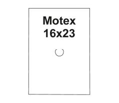 Etikety cen. MOTEX 16x23 hranaté, 870 etikiet/kotúčik, biele
