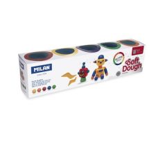 Plastelína MILAN Soft Dough glitrové farby - sada 5 ks