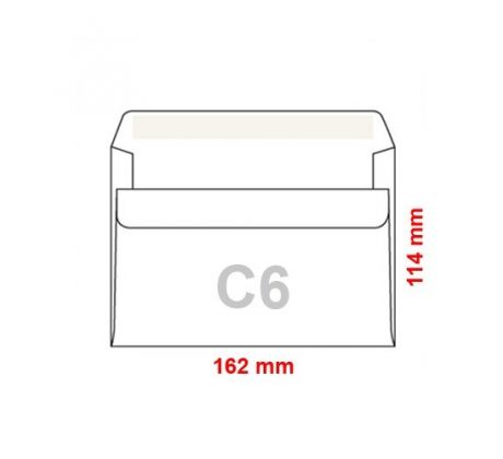 Obálky C6 114x162 mm samolepiace, 1 ks