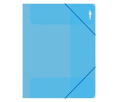 Zakladacia mapa s gumičkou PP/A4, priehľadná/modrá