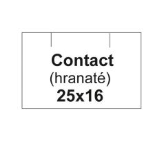 Etikety cen. CONTACT 25x16 hranaté - 1125 etikiet/kotúčik, biele