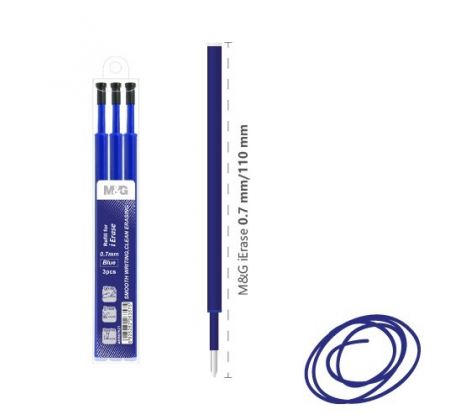 Náplň gumovacia M&G iErase Frixion V 0,7 mm /3 ks - modrá