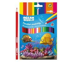 Pastelky Ocean World trojhranné 18 ks