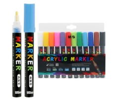 Popisovač M&G Acrylic Marker 2 mm akrylový, sada 12 ks