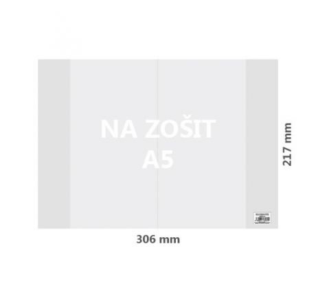 Obal na zošit A5 PVC 306x217 mm, hrubý/transparentný, 10 ks