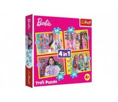 Puzzle 4v1 Šťastný svet Barbie