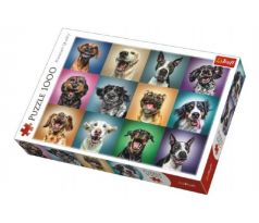 Puzzle Smiešne psie portréty 1000 dielikov